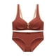 thumbnail image 1 of Conjunto de sujetador push up con botones en la espalda y sin aros de talla grande para mujer, traje a juego para mujer, 1 of 8