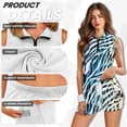 thumbnail image 5 of Uorisanigo Zebra Print Couple Matching Outfit Golf Shirts for Men Short Sleeve Summer Sports Tops and Womens Golf Dress with Shorts and Pockets Pockets Tennis Workout Dresses, 5 of 8