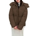 thumbnail image 2 of Yangnuo Womens Solid Color Warm Coat Jacket Ladies' Casual Colored Long-sleeved Hooded Jacket, 2 of 5