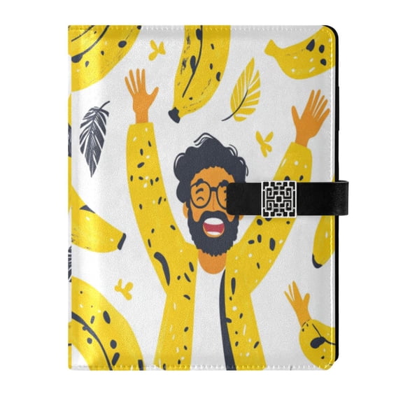 Premium Faux Leather Notebook - Refillable, Multi-Functional Organizer, 23.3x17cm, All-Season Use，Bananas