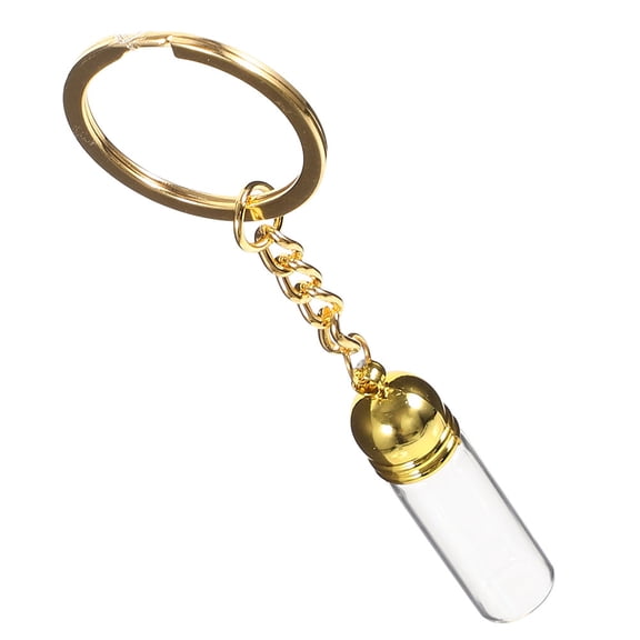 HOMEMAXS Empty Glass Bottle Pendant Essential Oil Bottle Key Chain Perfume Bottle Key Chain
