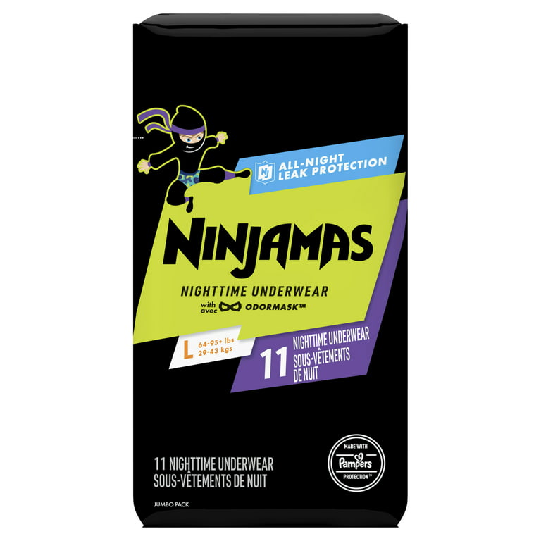 Pampers Ninjamas Nighttime Bedwetting Underwear Boys - Size L (64-125 lbs),  34 Count
