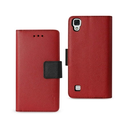 Phone Case With Stand Lg X Style (tribute Hd) 3-in-1 Wallet Case In Red