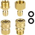 thumbnail image 1 of shiyou-4pcs M22-14mm to 1/4in Pressure Washer Adapter Set, Power Washer Adapter Pressure Washer Fast Connect Kit to 1/4in Fast Connect & Quick Disconnect for Power Washer Hose Pump 5000 PSI, 1 of 4