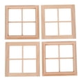 thumbnail image 4 of COOPHYA 4Pcs Simulation Window for Dollhouse for Craft Projects Beige Wood Color 7.00X7.00X1.10CM, 4 of 8