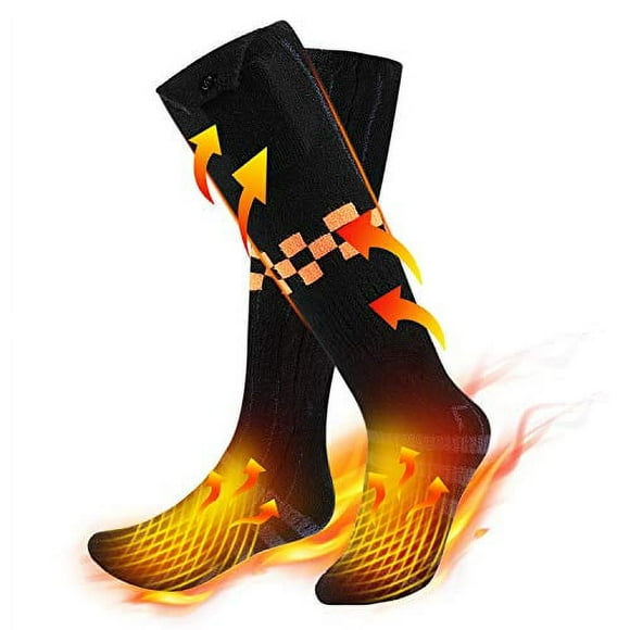 Heated Socks for Men/Women - Large Capacity Rechargeable Batteries Socks with 3 Heating Settings, Electric Feet Warmer Socks for Winter Outdoor Activities