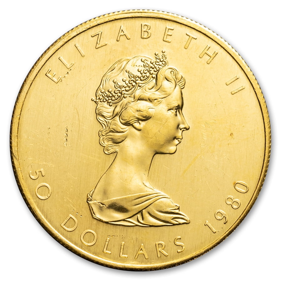 1 oz Canadian Gold Maple Leaf Coin BU - Abrasions