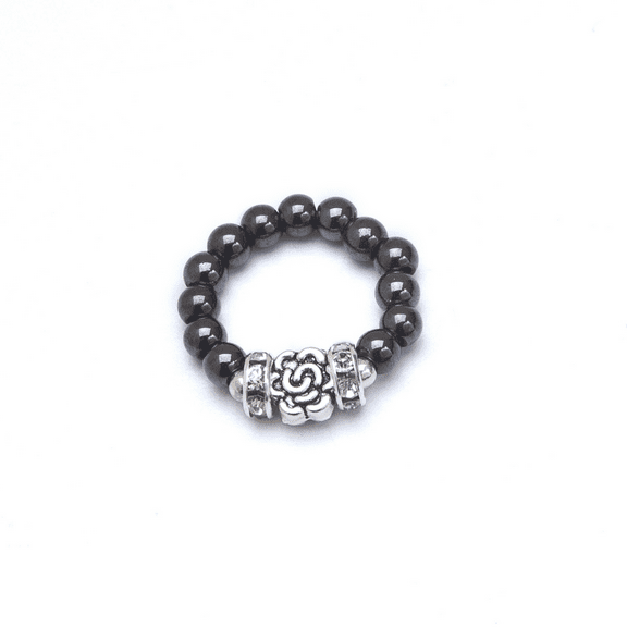MagneHealth Silver Flower Magnetic Ring Size S