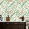 thumbnail image 2 of Modern Peel and Stick Wallpaper 17.7in x 9.8ft Vintage Vegetable Pumpkin Onion Tomato Herbs Pastel Colors Wall Mural Self-Adhesive Removable Wall Paper for Kitchen Cabinet Renter Friendly, 2 of 8