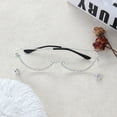 thumbnail image 2 of kurtrusly Frameless Glasses Without Glasses Eyeglass Frame With Crystal Rhinestone Punk Style Water Droplet gold, 2 of 6