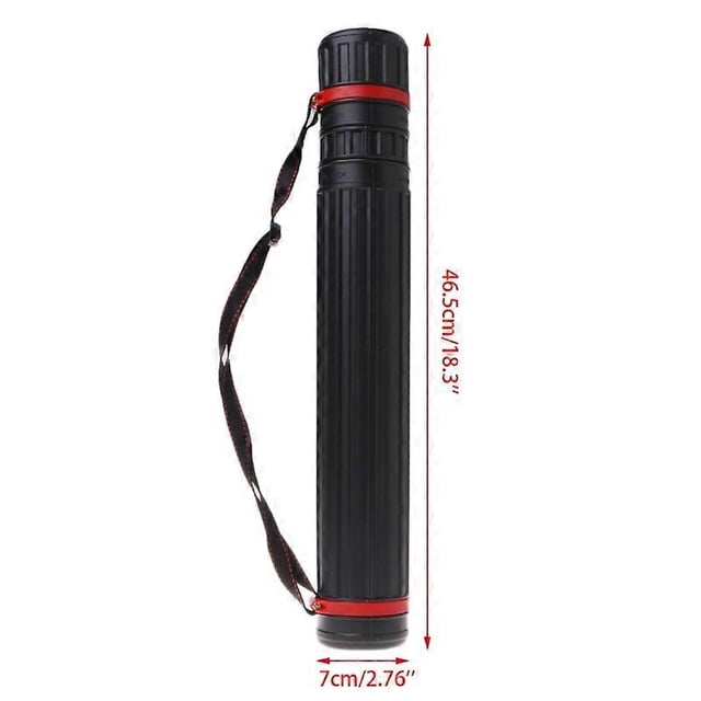 Tube de Rangement Télescopique pour Documents Flexible Noir Support de Rouleaux pour Dessin Extérieur Portable pour Étui