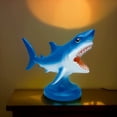 thumbnail image 3 of Fzsteel Great White Shark Resin Sculpture Night Light, Blue Table Lamp For Bedroom Ocean Themed Decor Gift, 3 of 5