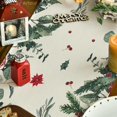 thumbnail image 3 of mubwai Green Leaves Poinsettia Holly Christmas Table Runner, Seasonal Winter Kitchen Dining Table Decor for Home Party 13x72 Inch, 3 of 7