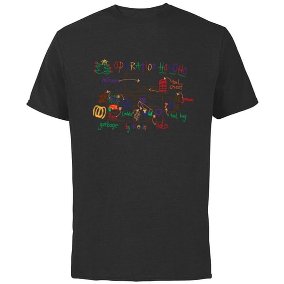 Home Alone 2 Christmas Kevin’s Drawing Operation Ho Ho Ho - Short Sleeve Cotton T-Shirt for Adults - Customized-Black