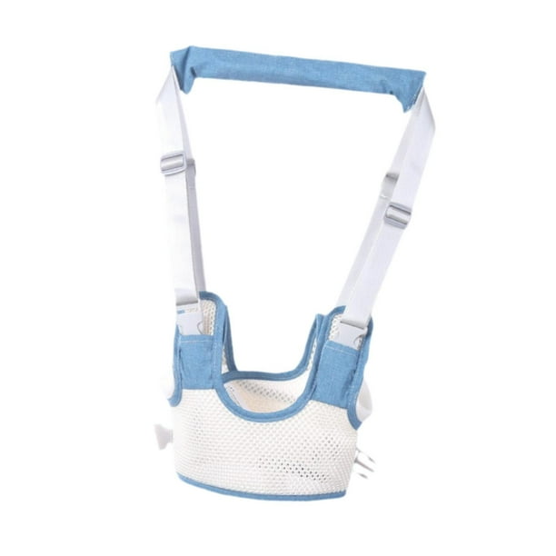 Arnés para caminar para bebé, transpirable, de pie, asistente para caminar desmontable para niños pequeños azul