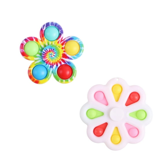Faithtur Push Pop Fidget Spinners, 2Pcs Soft Bubble Spinning Sensory Toys