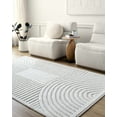 thumbnail image 4 of Hauteloom Deron Living Room, Bedroom Machine Washable Area Rug - Contemporary - Off White, Light Gray - 3'3" x 5', 4 of 6