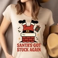 thumbnail image 4 of Funny Santa Shirt | Santa Stuck in Chimney Graphic Tee | Unisex Casual T-Shirt, CarolinaBlue, Size S, 4 of 6