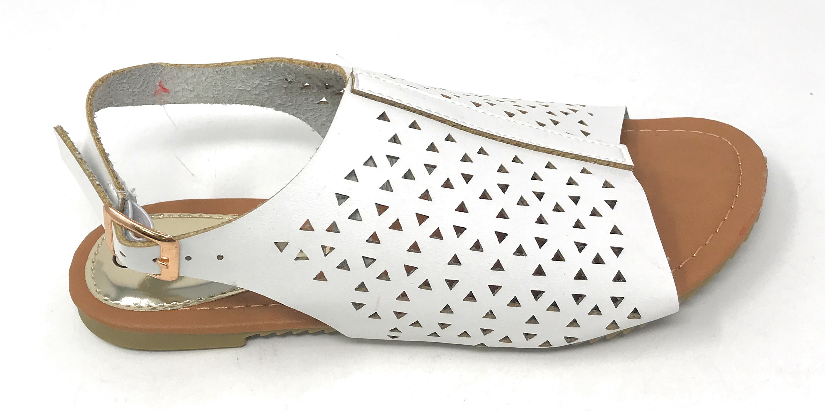 Victoria K Women's Triangle Pattern Laser Cutout Sandals