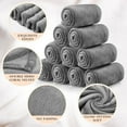 thumbnail image 3 of 12 Pcs Flannel Fleece Throw Blanket Bulk 50 x 60 Inch Soft Fleece Blanket Warm Throw Blanket Coral Blankets for Couch Sofa Home Wedding Gifts Season (Light Gray), 3 of 12