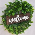 thumbnail image 4 of Clearance!Musol Wreath Artificial Boxwood Wreath 11.81 Inch Welcome Wreath with Wooden Sign for Front Door Window Wall Wedding Decoration Suitable for All Seasons and Festivals, 4 of 9
