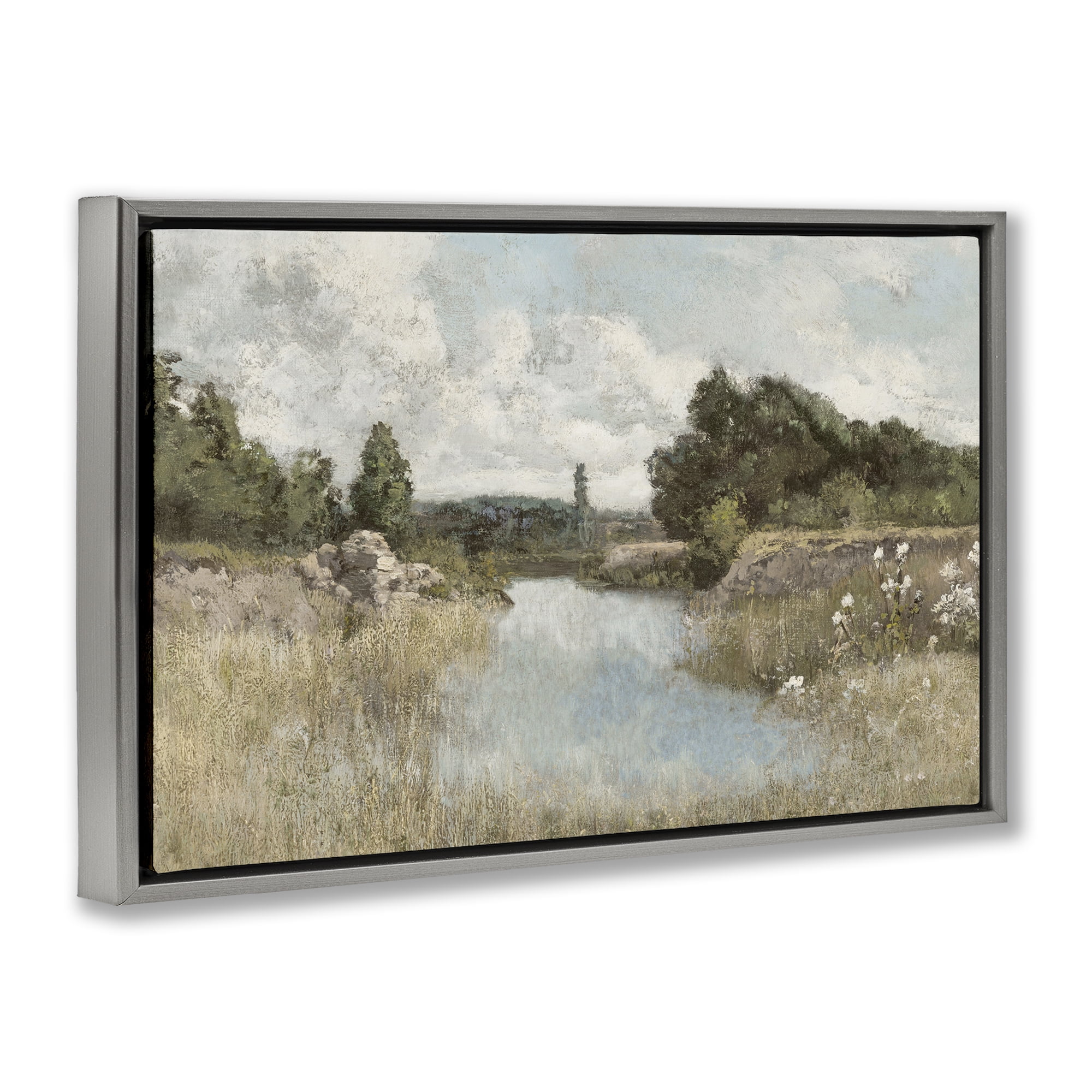 Stupell Industries Dawn At The Shore Gray Framed Floater Canvas Wall Art, design by Christy McKee