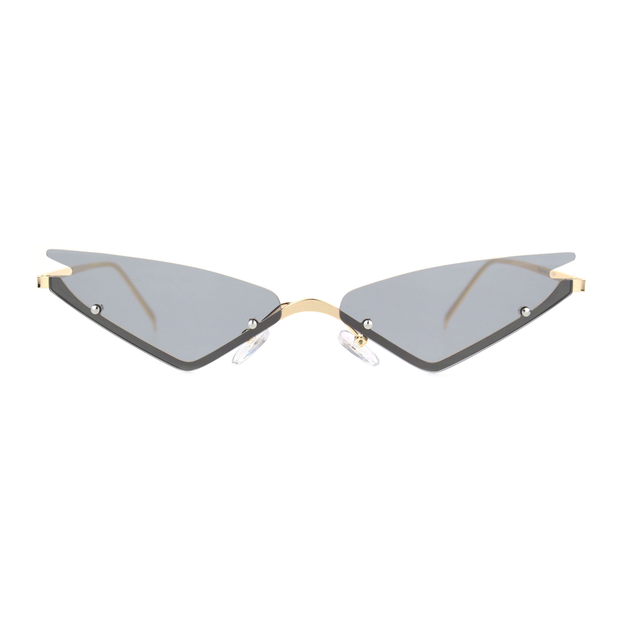 Womens Retro Rimless Triangle Narrow Cat Eye Fashion Sunglasses Black Womens Retro Rimless Triangle Narrow Cat Eye Fashion Sunglasses Black