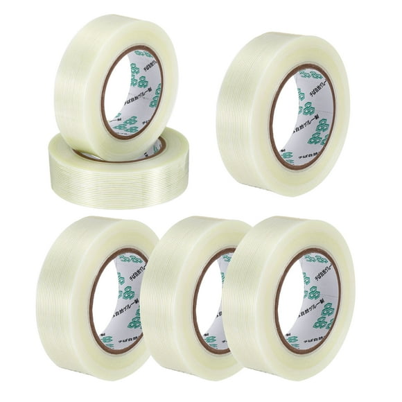 Strapping Tape, 6 Roll 1.6 Inch x 55 Yards Reinforced Packing Tape Filament Tape Heavy Task Packing Tape Striped