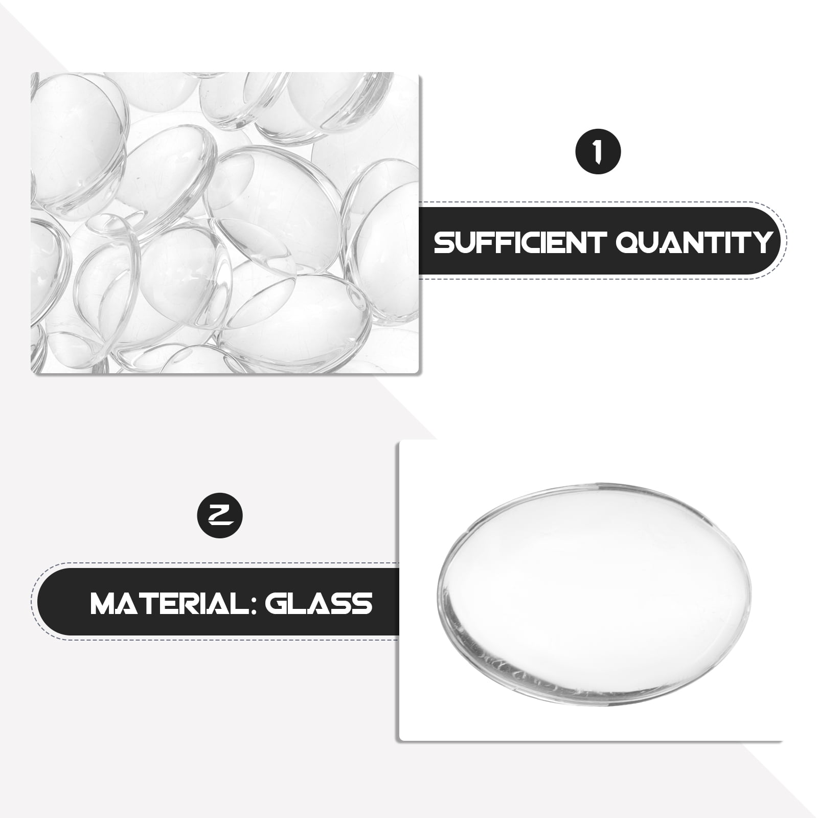 100 Pcs Jewlery Making Supplies Jewelry Earring Nail Gems Oval Beads Gemstone Glass for Clear