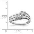 thumbnail image 3 of White Sterling Silver Ring Band Themed Diamond Rhodium Diam. Two Heart, 3 of 3