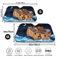 thumbnail image 3 of Picia Ocean Scene with Noah's Ark Curved Windshield Sunshade Accordion Folding Style Auto Shade for Car Truck SUV Van Blocks UV Ray Sun Visor Protector -, 3 of 7