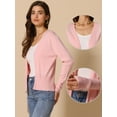 thumbnail image 2 of DARING DIVA Women's Open Front Long Sleeve Knit Cropped Cardigan XS Pink, 2 of 6