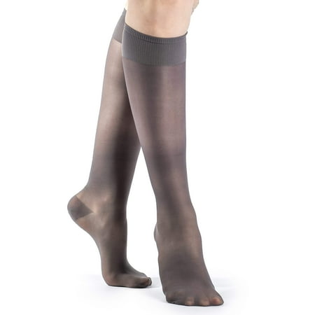 Sigvaris Well Being 120 Women's 15-20 Closed Toe Knee High Compression Stockings Charcoal B