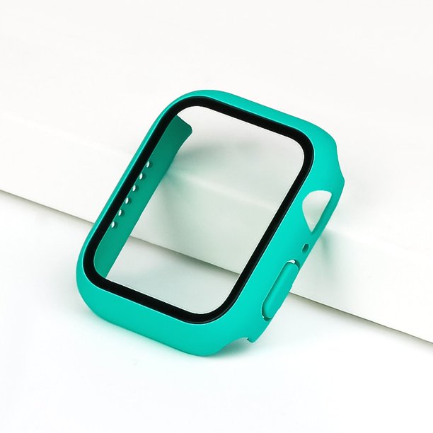 Vidrio + cubierta para Apple Watch case 7/6/SE/5/4/3/2/1 iWatch 42mm 38mm vidrio templado parachoques para apple watch 44mm 40mm 45mm 41mm Tan Jianjun unisex