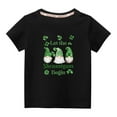 thumbnail image 2 of Lilgiuy Toddler Easter St Patrick Day T-Shirt Boys Girls Short Sleeve St Patrick Gnome Print Pullover Tops Shirt Tees Summer Casual Clothes for Beach Hawaiian (Black), 2 of 5