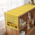 thumbnail image 6 of Farmhouse Truck Table Runner, Country Bee Daisy Yellow Buffalo Lattices Washable Cotton Linen Table Runners 72 Inches Long, Dresser Scarf Runner for Dining/Coffee/Kitchen/TV Stands/Cabinets 13''x72'', 6 of 9