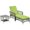 Green, variant on Outsunny 2 Pieces Wicker Patio Lounge Set w/ Cushions, Outdoor PE Rattan Sun Lounger Sets w/ 5-Level Reclining Chaise Chair & Two-tier Glass Top Coffee Table, Green
