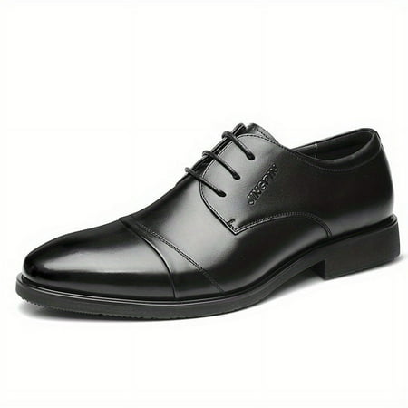 

DONGGTGDZ Embossed Letters Derby Shoes - Stylish Lace-up Front Dress Shoes for Business Formal Events Optional Black Tie Wedding