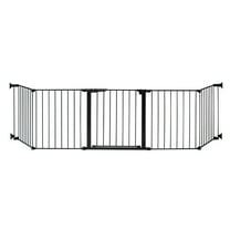 KidCo Custom Fit Auto Close HearthGate Baby or Fireplace Gate for Child Safety, Black
