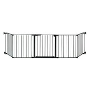 KidCo Custom Fit Auto Close HearthGate Baby or Fireplace Gate for Child Safety, Black