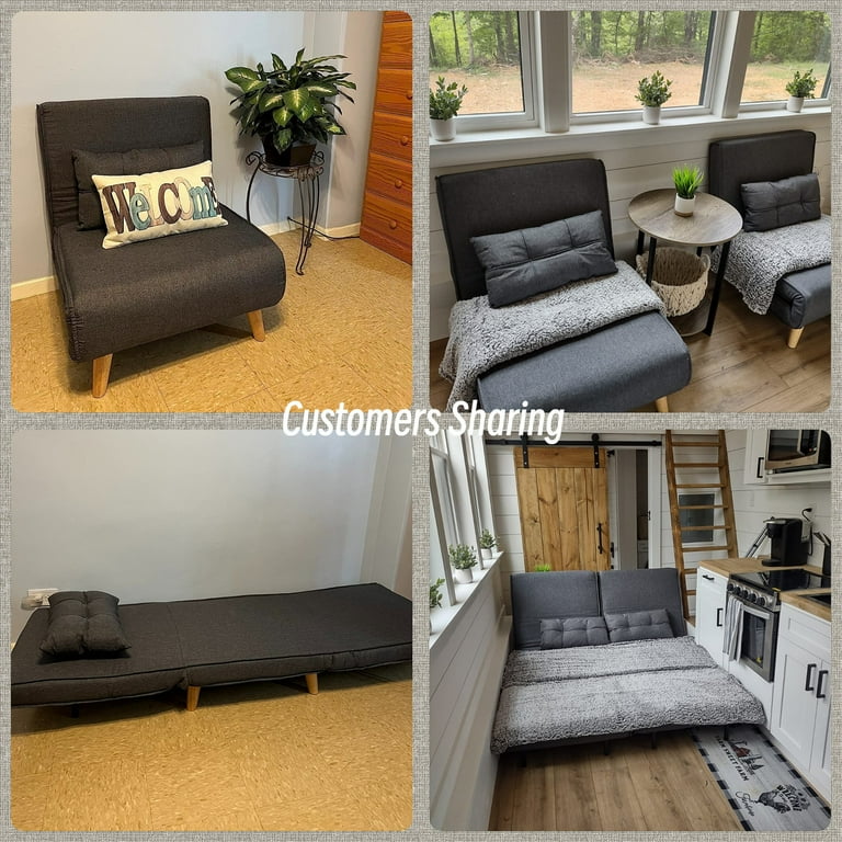 Lofka Convertible Sofa Chair Bed with Soft Pillow and Adjustable