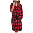 thumbnail image 2 of Dyfzdhu Robes for Women Hooded Fleece Bathrobe Lightweight Warm Plush Long Flannel Sleepwear Robe, 2 of 8