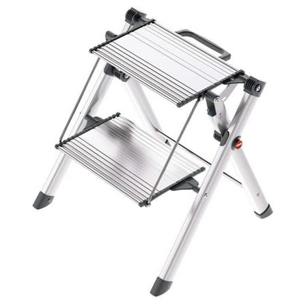 Hafele 2-Step Heavy Duty Folding Stool - 330 lbs, Non-Slip, Handle