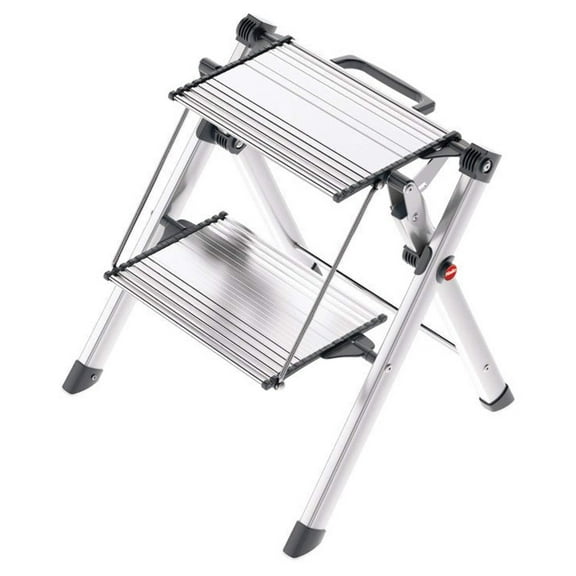 Hafele 2-Step Heavy Duty Folding Stool - 330 lbs, Non-Slip, Handle