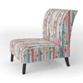 thumbnail image 3 of Designart "Elegant Striped And Flowers Pattern" Upholstered Modern & Contemporary Accent Chair and Striped Arm Chair - Multiple Color & Pattern, 3 of 7