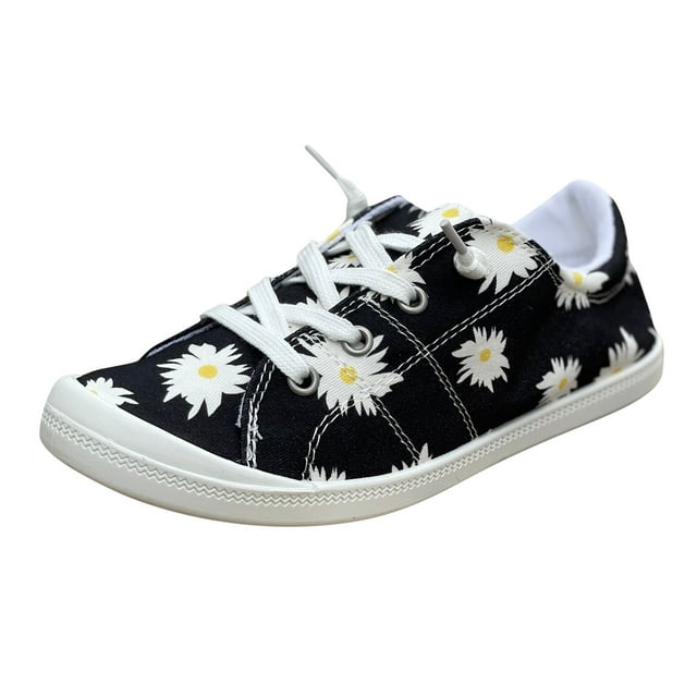 Kcodviy Chaussures pour Femmes Florales Décontractées Chaussures Décontractées pour Femmes à Semelle Plate Souples Chaussures pour Femmes Décontractées Habillées à Semelle Confortable Chaussures Décontractées