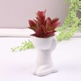 thumbnail image 4 of CAROOTU Humanoid Ceramic Flower Pot Vase Portrait Vase Fleshy Flower Pot Flower Arrangement Vase Home, 4 of 7