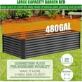 thumbnail image 3 of Raised Garden Bed ××ft Large Outdoor Metal Planter Box Gal Soil Capacity Galvanized Raised Garden Bed Kit for Flower Plants Fruits Vegetable Herbs, 3 of 8