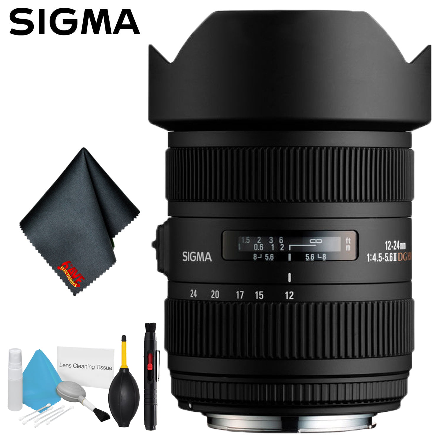 Sigma 12-24mm f/4.5-5.6 DG HSM II Lens (For Canon) Deluxe Kit