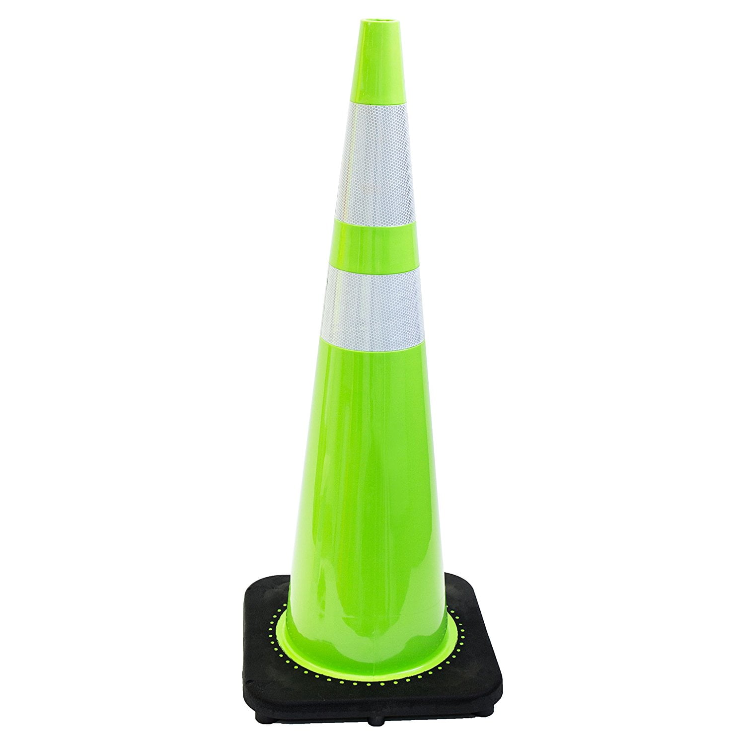 36" Lime Traffic Cones, Two Reflective Collars 6